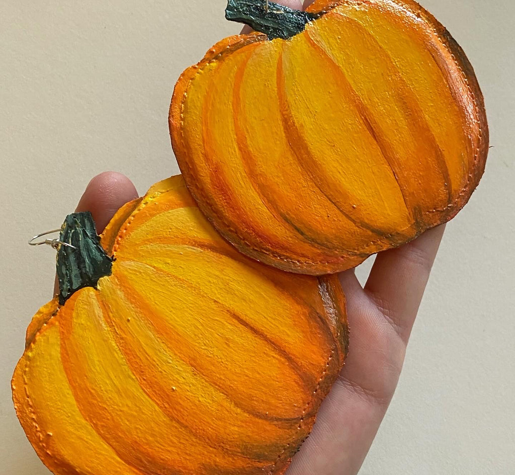 Sale! Lg Pumpkin Earrings