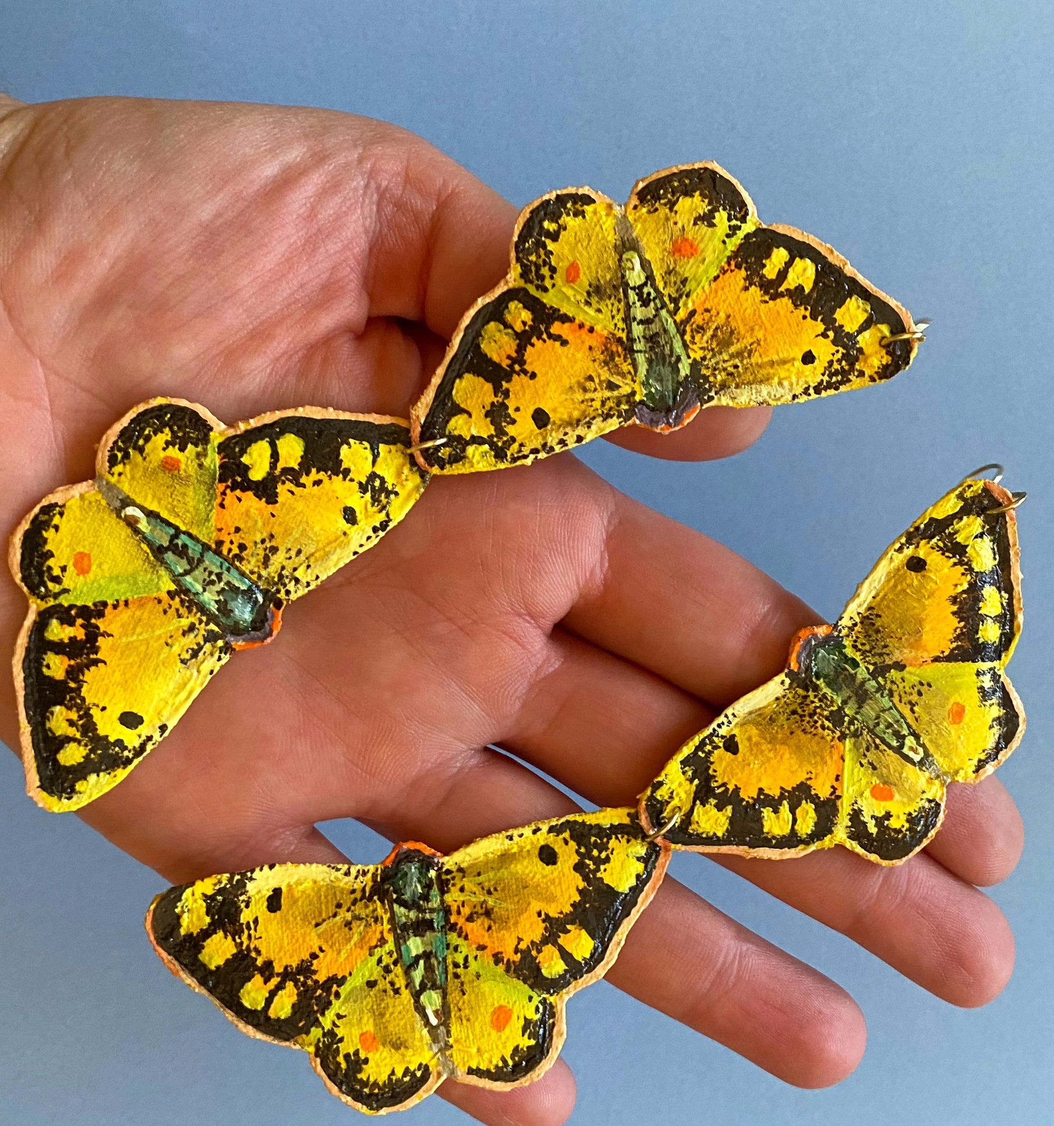 Orange Sulphur Butterfly Stack Earrings**Made to Order**