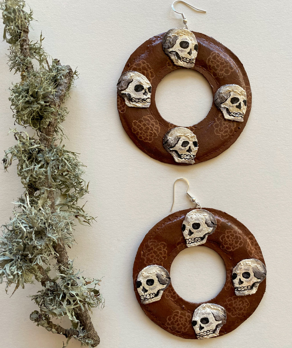 Circle of Skulls 3d Earrings