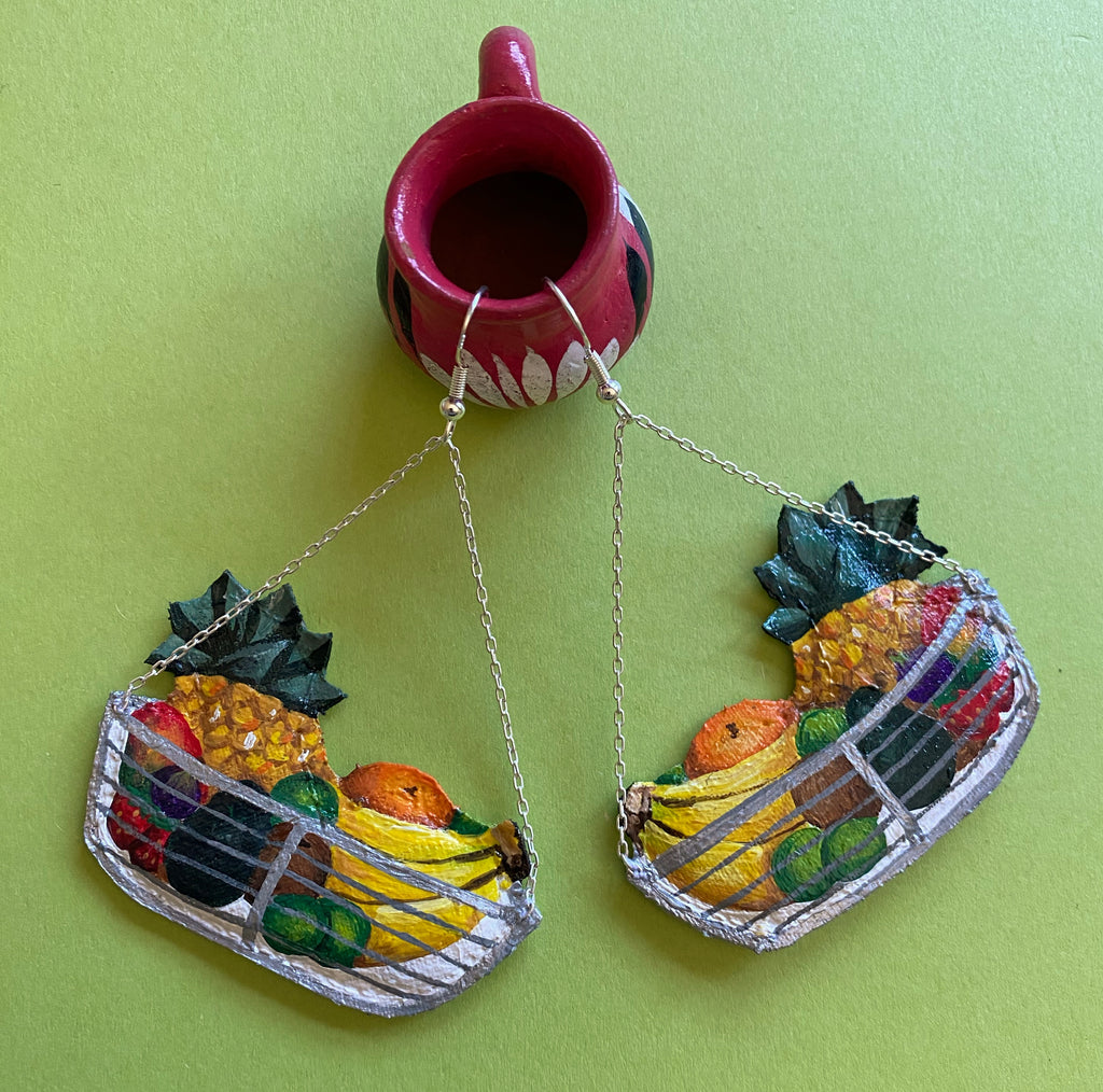 Single Fruit Basket Earrings, Made to Order