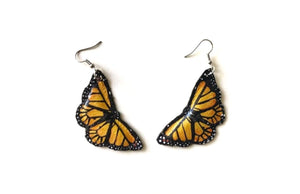 Small Monarch Butterfly Earrings, Monarca Earrings