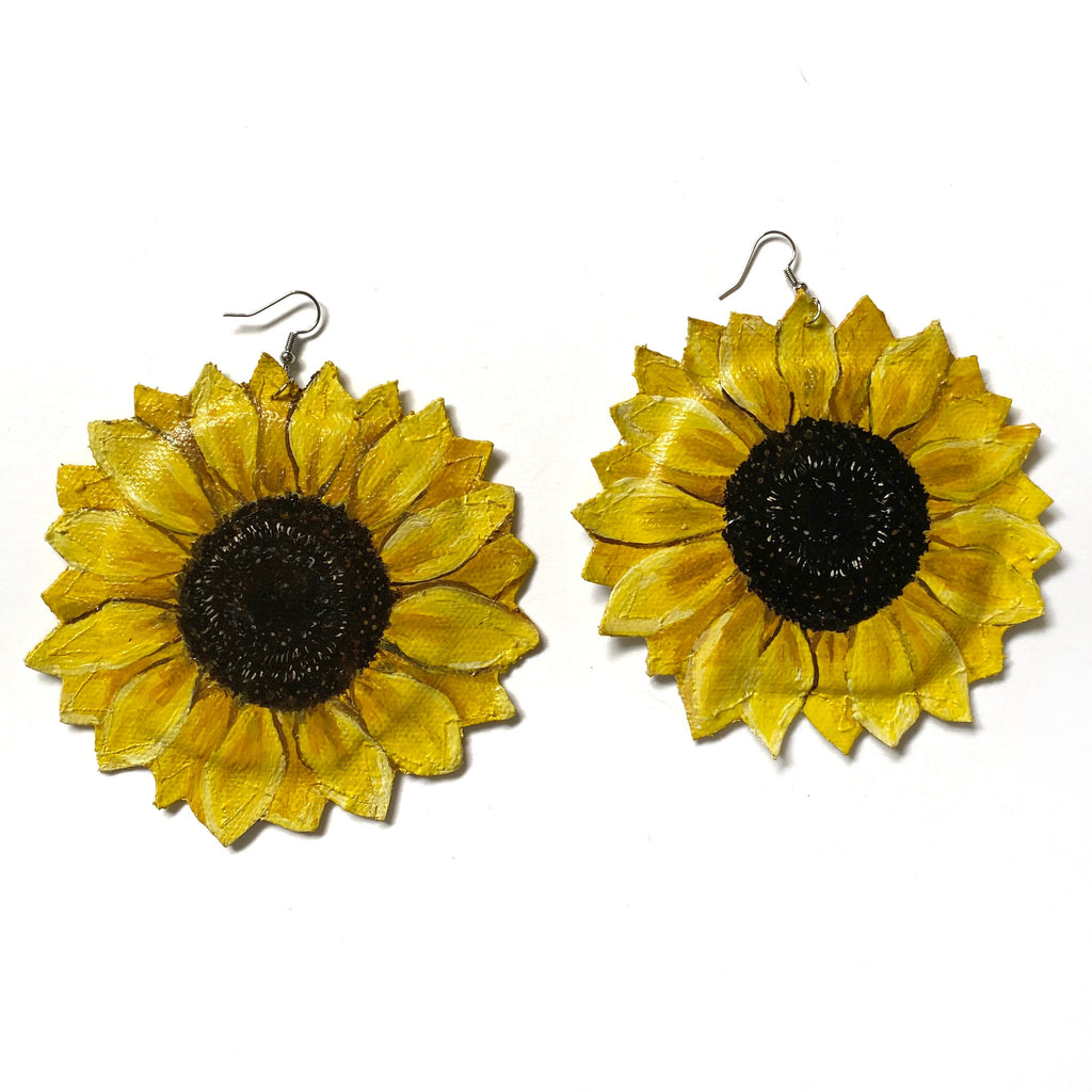 Large Sunflower Earrings